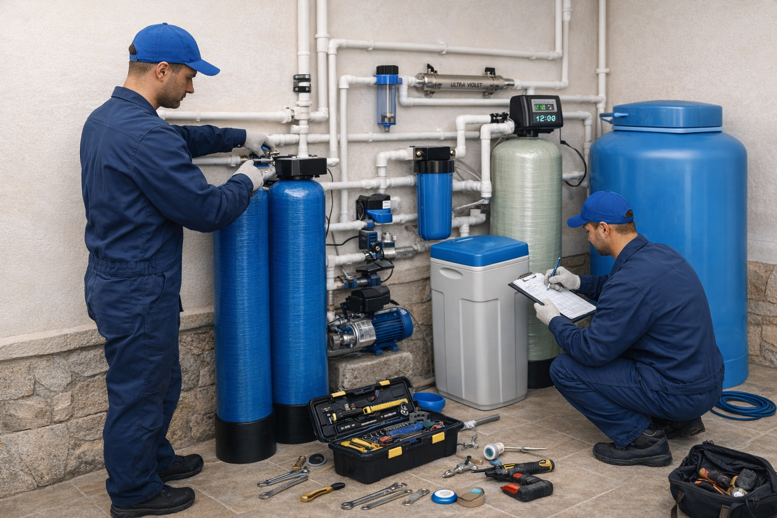 Монтаж системы водоочистки под ключ